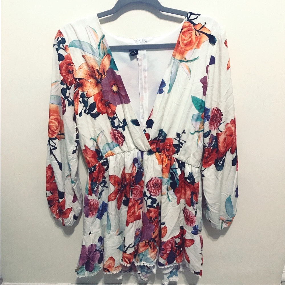 Floral V-Neck Romper